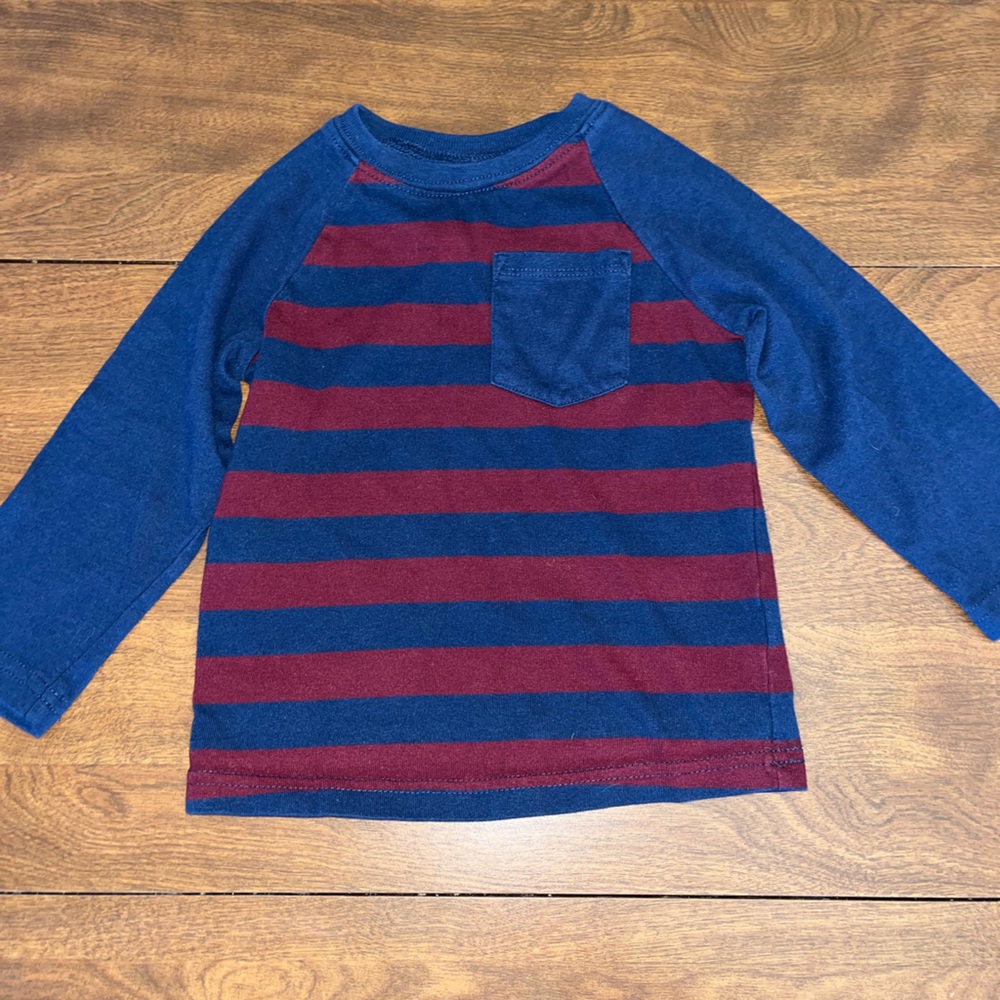 Garanimals Blue and Red Striped Long Sleeve Tee